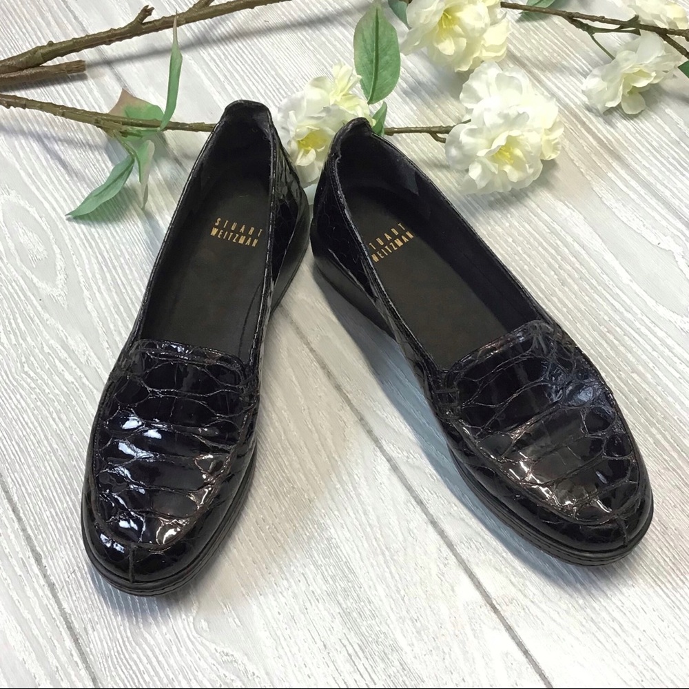 Stuart Weitzman Superhero Croc‎ Wedge Loafer